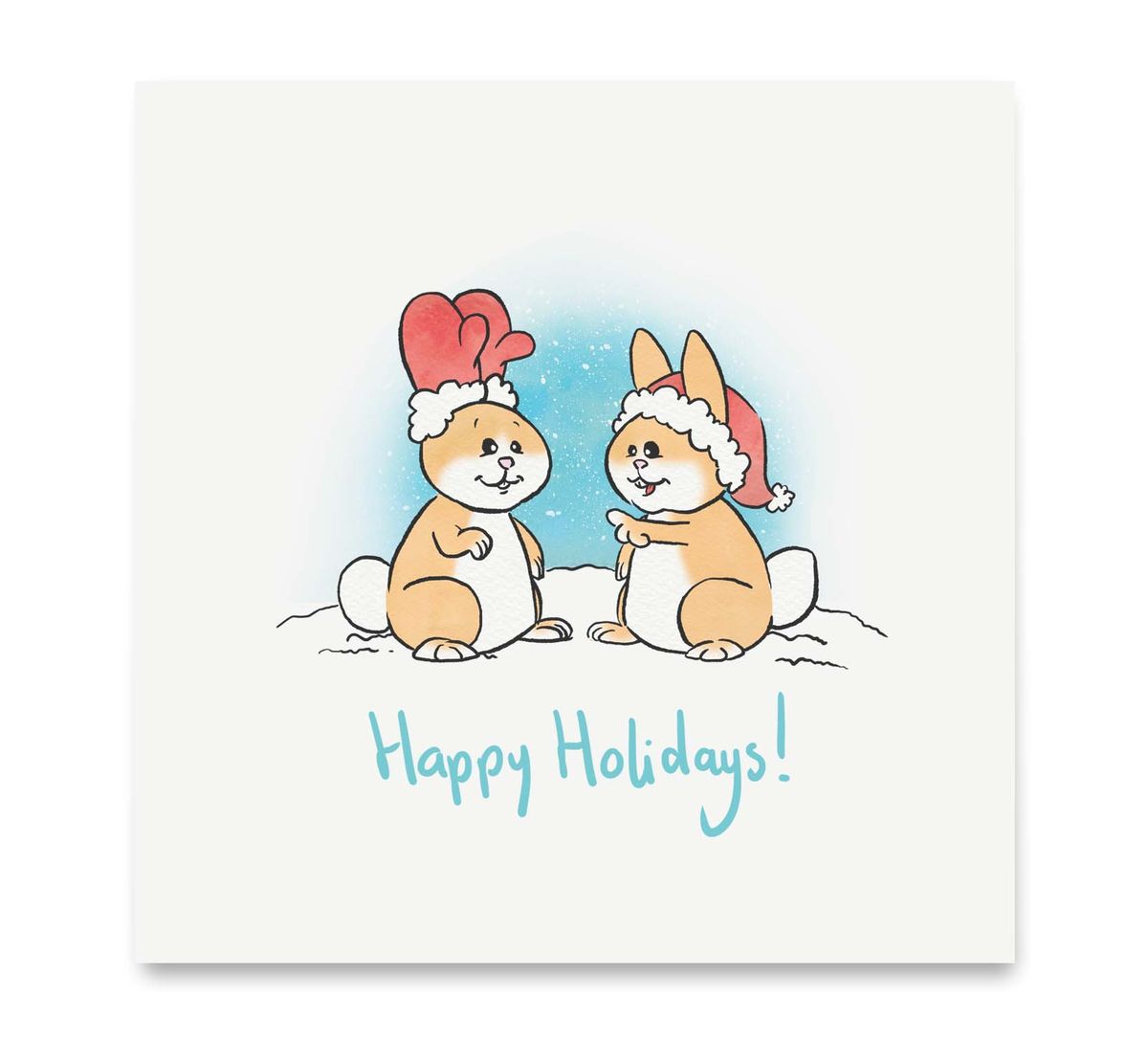 Handgemaakte wenskaart - Konijnen - Mags Up Your Mind